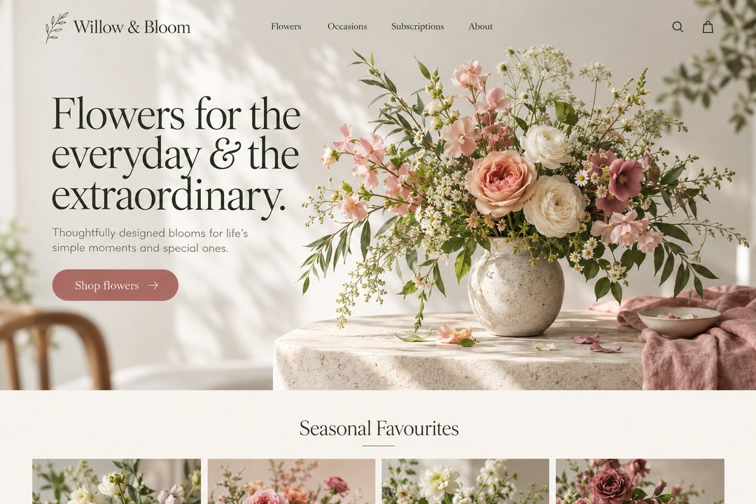 Willow & Bloom florist sample website
