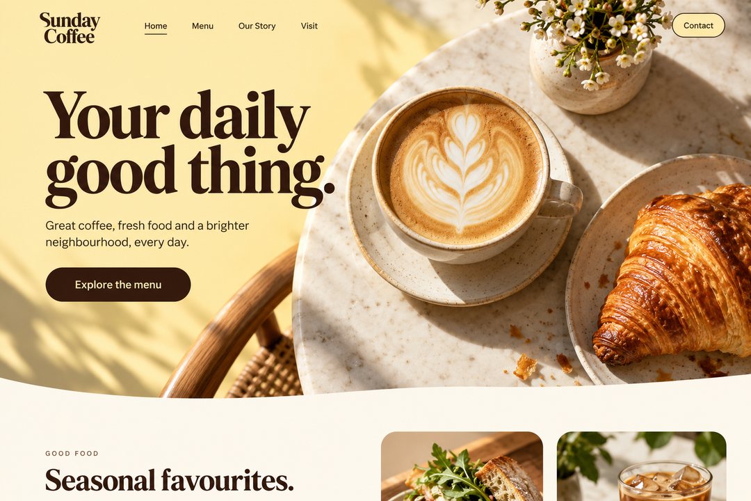 Sunday Coffee cafe sample website
