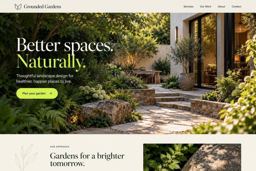 Grounded Gardens landscaper sample website