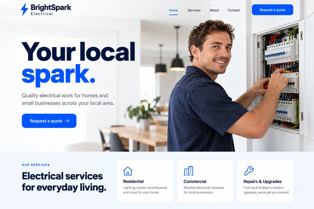 BrightSpark Electrical website