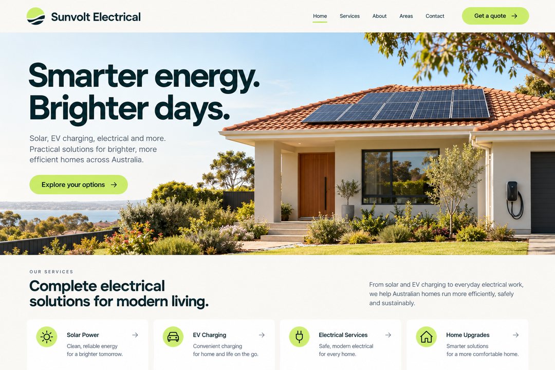 Sunvolt Electrical website
